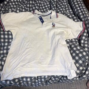Disney White Polo Shirt with Embroidered Character